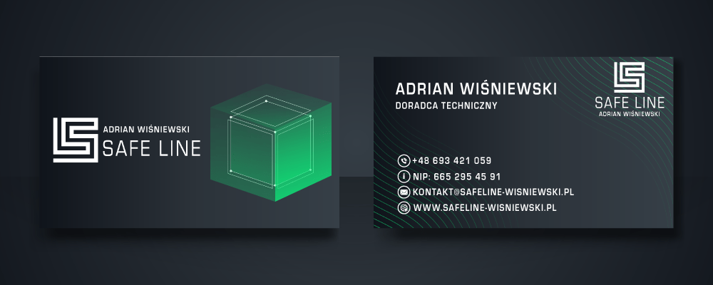 projekt wizytówki Adrian Wiśniewski doradca techniczny